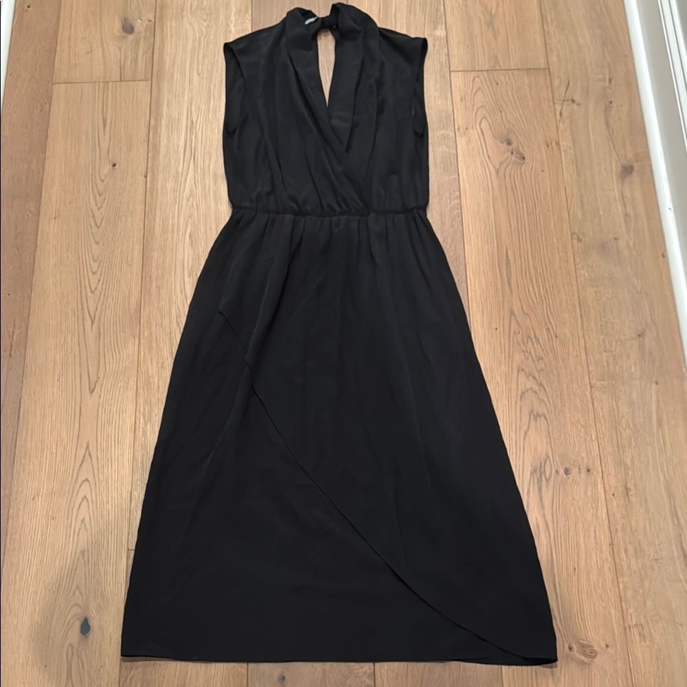 Vince Black Backless Sleeveless Midi Dress